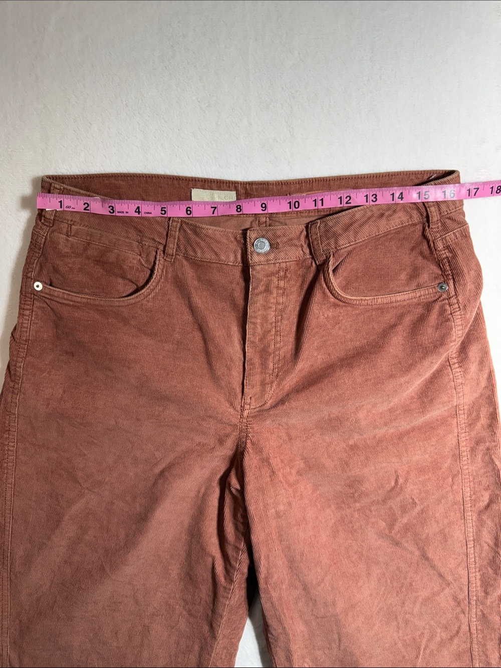 Pilcro Wide-Leg Corduroy Jeans in Dusty Rust Rose - Picture 5 of 8
